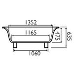 FSA016 Florence 1735x790mm Free Standing Bath On Feet Light Wood