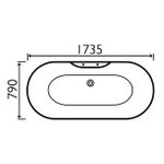 FSA016 Florence 1735x790mm Free Standing Bath On Feet Light Wood