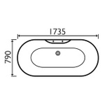 FSA015 Florence 1735x790mm Free Standing Bath On Feet Dark Wood