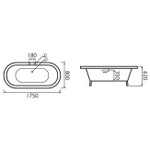 FSA018 Boston 1750x800mm Free Standing Bath On Feet