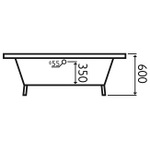 FSA020 Connection 1750x800mm Free Standing Bath On Chrome Feet