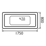 FSA020 Connection 1750x800mm Free Standing Bath On Chrome Feet