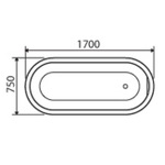 FSA021 Cromwell 1750x750mm Free Standing Bath On Chrome Feet