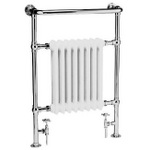 MTY022 Premier 640x945mm Harrow Chrome & White Heated Towel Rail