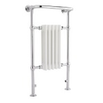 HTD06 Premier 500x945mm Small Harrow Chrome & White Heated Towel Rail