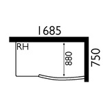 STS034 Style 1700mm Walk In Enclosure (Left hand) with Low Level Tray