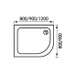 TCT004 800x800x45mm Stone Resin Quadrant Shower Tray