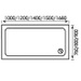 TCT061 1685x700x45mm Rectangle Tray On Legs