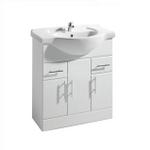 VE201 High Gloss White 750x300mm Basin & Cabinet