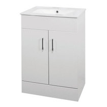 VTMW600 Premier 600mm High Gloss White Vanity Unit