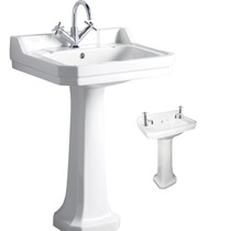 Vitoria 550mm Medium Basin & Pedestal 1 Or 2 Tapholes