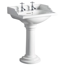 Avebury 630mm Square Basin & Pedestal 1 Or 2 Tapholes