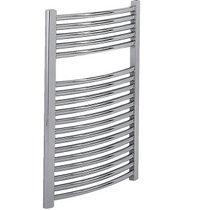 CUR037 Curved 770x500mm Water Chrome Heated Towel Rail