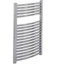 CUR036 Curved 770x600mm Dual Fuel Chrome Heated Towel Rail