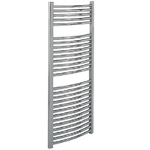 CUR033 Curved 1200x400mm Dual Fuel Chrome Heated Towel Rail