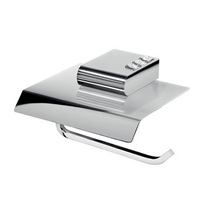 FLO003 Swarovski Crystal Elements Chrome Toilet Roll Holder With Flap