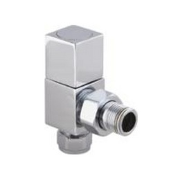 VAL006 Square Angled Radiator Valves Chrome