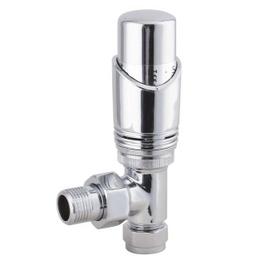 VAL008 Angled Thermostatic Radiator Valves Chrome