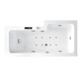 AQS004 Majuro 1800x900x800 Aqua Spa Shower Bath Left Hand