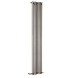 HLS88 Hudson Reed Fin 1800x304mm Fin High Gloss Silver Vertical Radiator