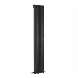 HLB89 Hudson Reed 1500x304mm Fin High Gloss Black Vertical Radiator