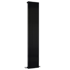 HLB91 Hudson Reed 1500x342mm Parallel High Gloss Black Vertical Radiator