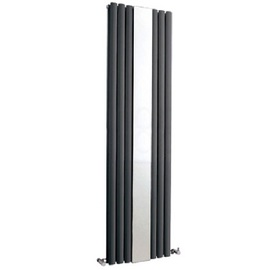 HLA79 Hudson Reed 1800x499mm Revive Anthracite With Mirror Double Panel Radiator