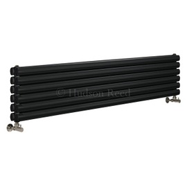 HLB76 HLB20 Hudson Reed 354x1500mm Revive Black Horizontal Double Panel Radiator