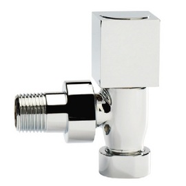 HT350 Hudson Reed Square Chrome Radiator Valves Angled