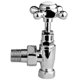 HT300 Hudson Reed Cross Top Chrome Radiator Valves Angled
