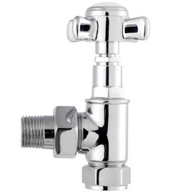 HT336 Hudson Reed Victorian Crosshead Chrome Radiator Valves Angled