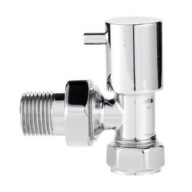 HT328 Ultra Chrome Minimalist Radiator Valves Angled