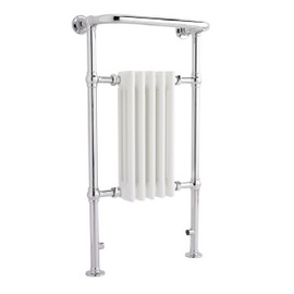 HTD06 Premier 500x945mm Small Harrow Chrome & White Heated Towel Rail