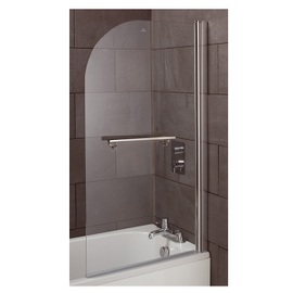 STS053 Style 820mm Single Bath Screen With Towel Rail