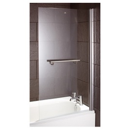 STS057 Style 820mm Single Rectangle Bath Screen With Towel Rail