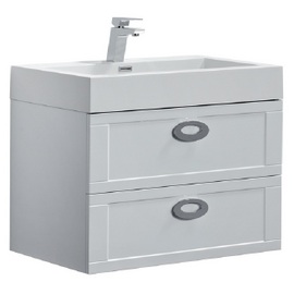 FUR016 Callington 750mm Wall Hung Double Soft Close Drawer Vanity Unit With Basin