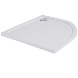 Indi 1000x800x45mm Offset Quadrant Stone Resin Right Hand Shower Tray