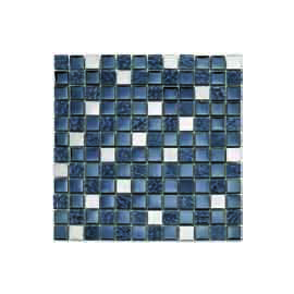 TIL112 Transparency Tuscany Metal Black Mosaic Tile 300x300mm