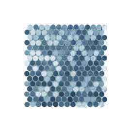 TIL113 Marble Penny Round Silver Mosaic Tile 300x300mm