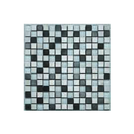 TIL114 Spot On White Metal Mix Mosaic Tile 300x300mm