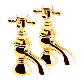 TBT015 Balmoral Bath Pillar Taps (Pair) Gold