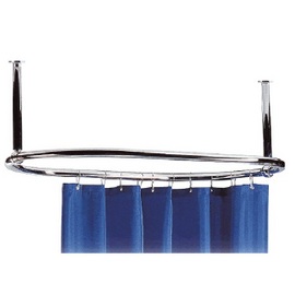 LA385 Ultra Chrome Oval Shower Curtain Rail