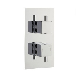 JTY302 Premier Minimalist Square Twin Concealed Thermostatic Shower Valve with Diverter