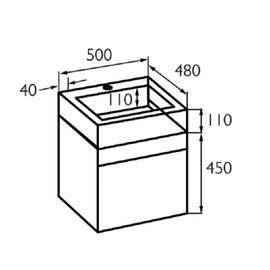 Brooklyn 500mm Double Soft Close Drawer Vanity Unit With Basin
