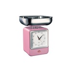 LDL027 Wesco Retro Scales With Clock Pink