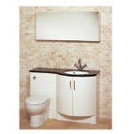 Rainwood Bow Front Vanity Unit With Worktop & Intergrated Basin