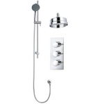 TCS077 Trend Triple Concealed Valve With Handwheels, Slide Rail Kit & 5" Fixed Head