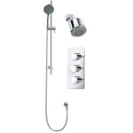 TCS079 Trend Triple Concealed Valve With Handwheels, Slide Rail Kit & Fixed Head