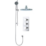 TCS082 Trend Triple Concealed Valve With Handwheels, Slide Rail Kit & Round Head