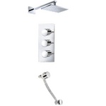 TCS087 Trend Triple Concealed Valve With Handwheels, Bath Filler & Square Head